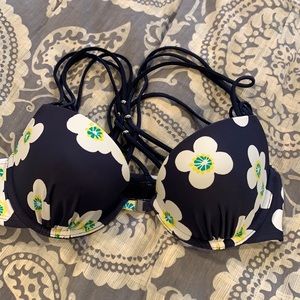 Women’s aerie Brooke floral Bikini top 34C NWOT